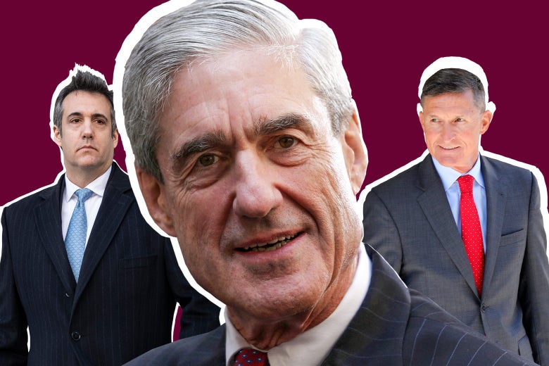 Michael Cohen, Robert Mueller, and Mike Flynn.